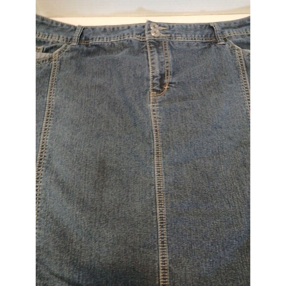 CJ & Banks Mini Denim Blue Jean Skirt Stretch Under Shorts Womens Plus 20 - Picture 5 of 16